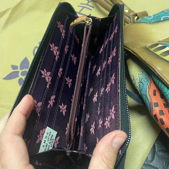 🎨Anuschka Hand-Painted Genuine Leather Bag Set-Dragonfly&Seaside Designs+Wallet - Picture 3 of 4